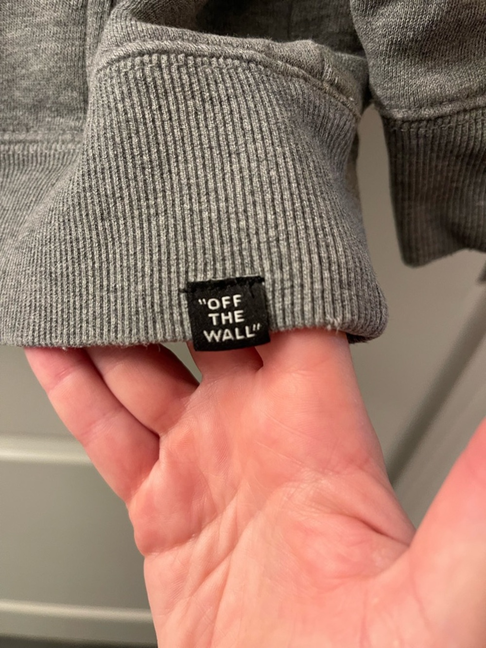 Vans Gray Hoodie with Black Logo "Off The Wall" - Picture 3 of 4